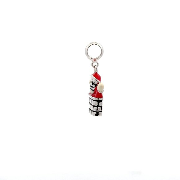 925 Sterling Silver Charm Happy Santa Claus Christmas Holiday For Charm Bracelet - Picture 3 of 5